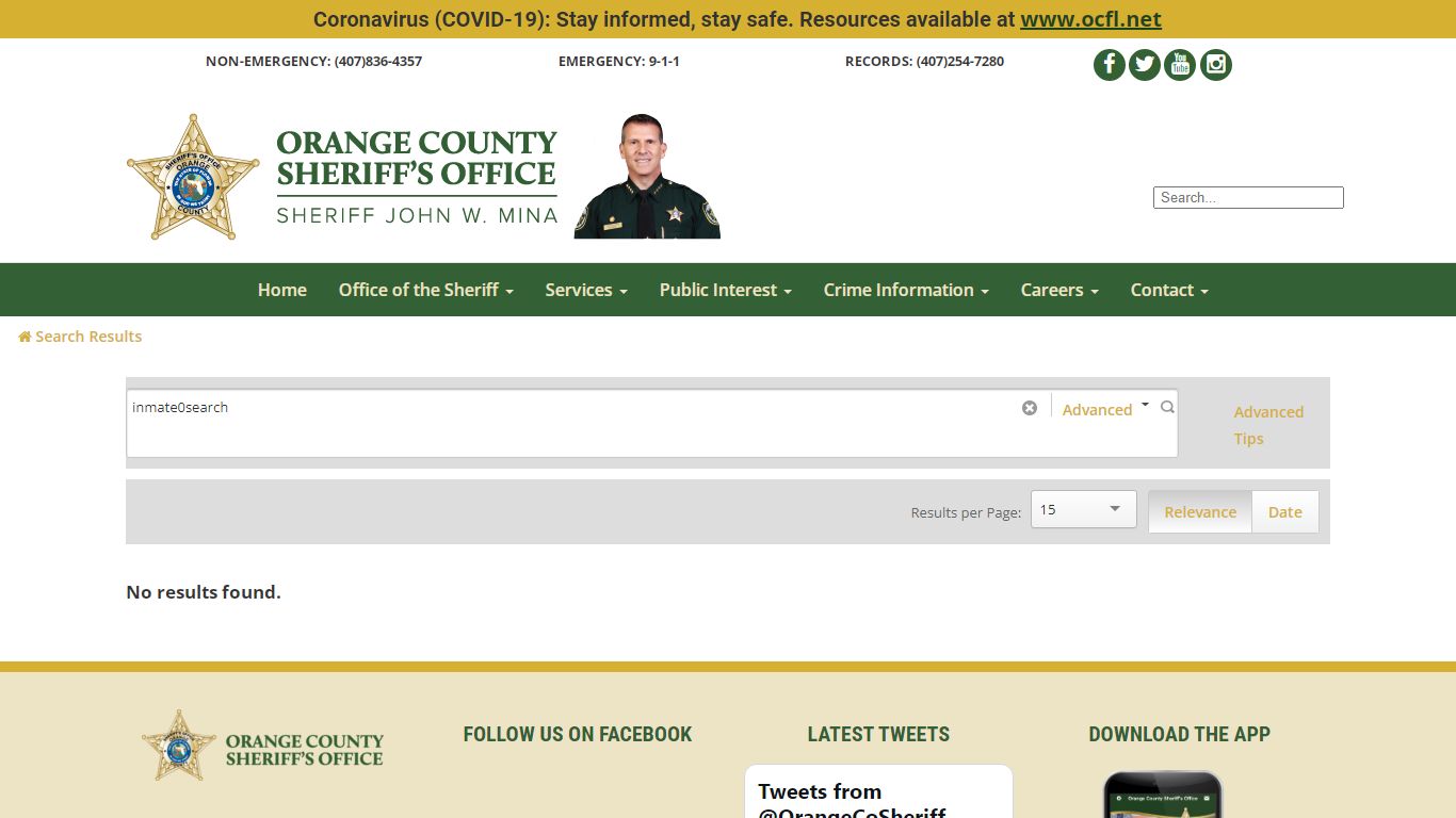 Search Results - Orange County Sheriff's Office